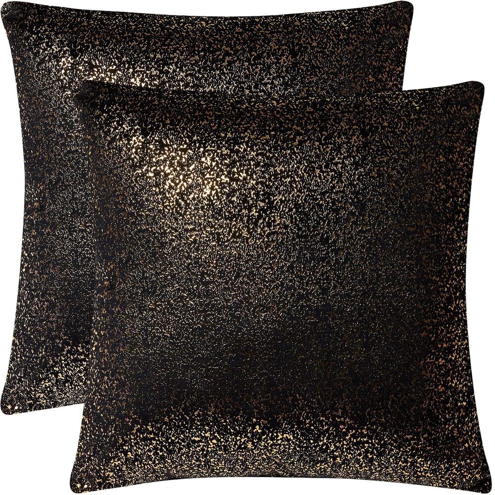 2212 Black and Gold Throw Pillows,Set of 2,Black Throw Pillow 24x24